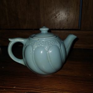 Blue ceramic tea pot